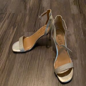 Silver sparkly heels